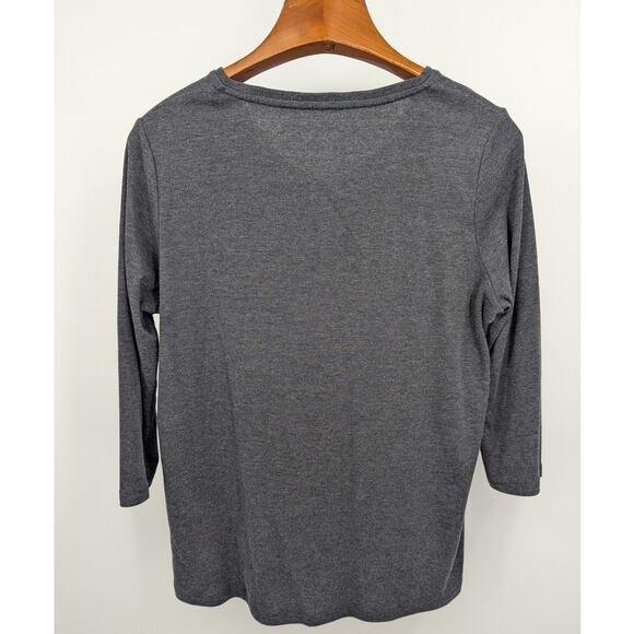 Gray Kim Rogers 3/4 Sleeve V Neck Pullover Top Size XXL 2XL - Picture 2 of 4